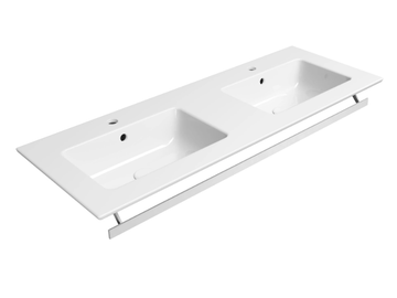PURA 122X46 - Rectangular double washbasin with towel rail by GSI ceramica - view 3